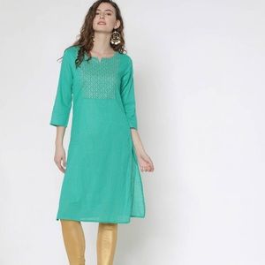 New Long 100% Cotton Kurta Shirt Dress Lightweight
